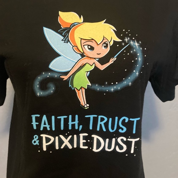 Disneys Tinkerbell Black Women’s Tee Shirt - Picture 7 of 7